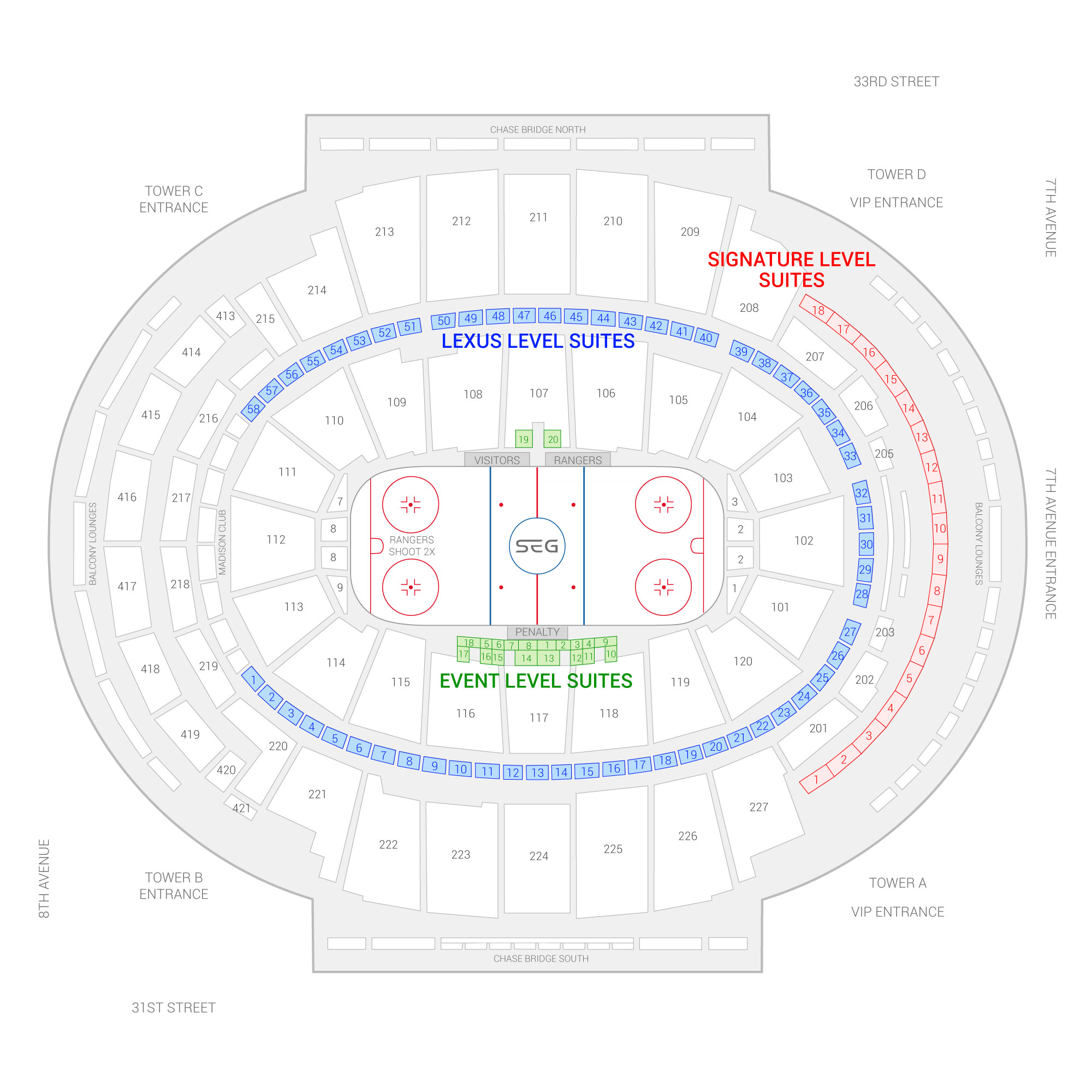 Madison Square Garden Seating Chart Rangers