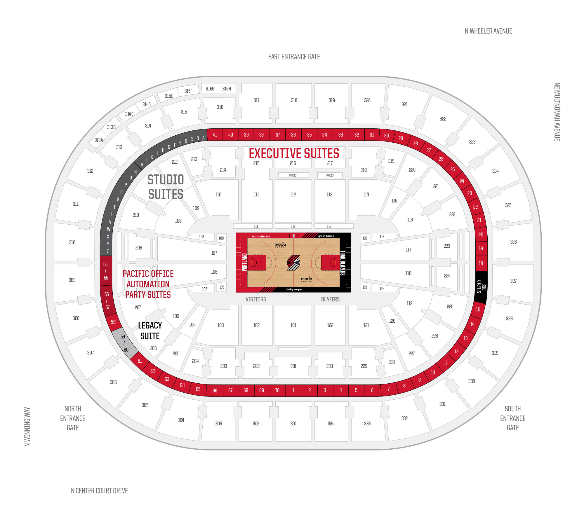 Portland OR's Moda Center goes red this month, and it's not just for the  Trail Blazers