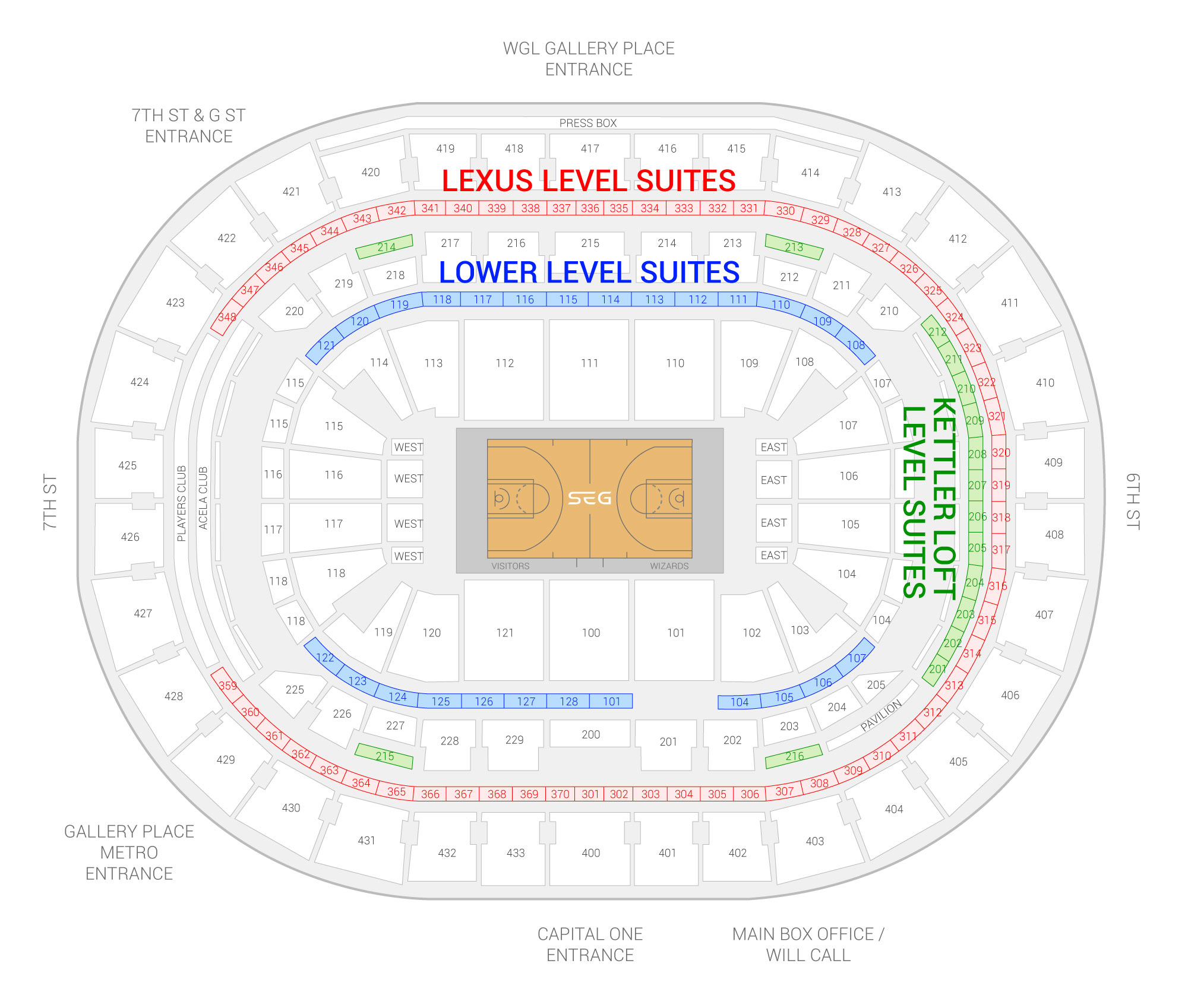 Washington Wizards Suite Rentals Capital One Arena
