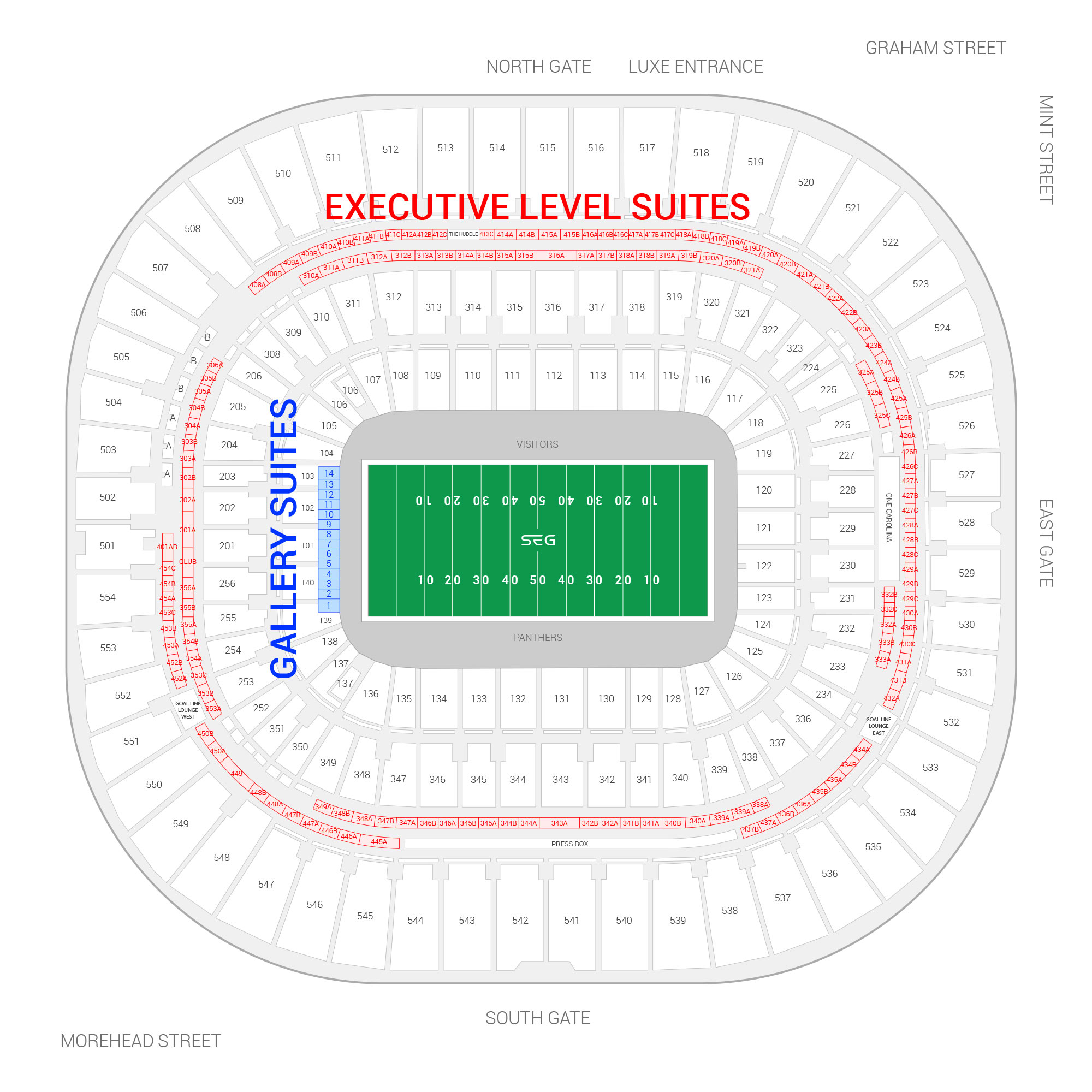 Bank Of America Stadium Seating Chart Rows Matttroy