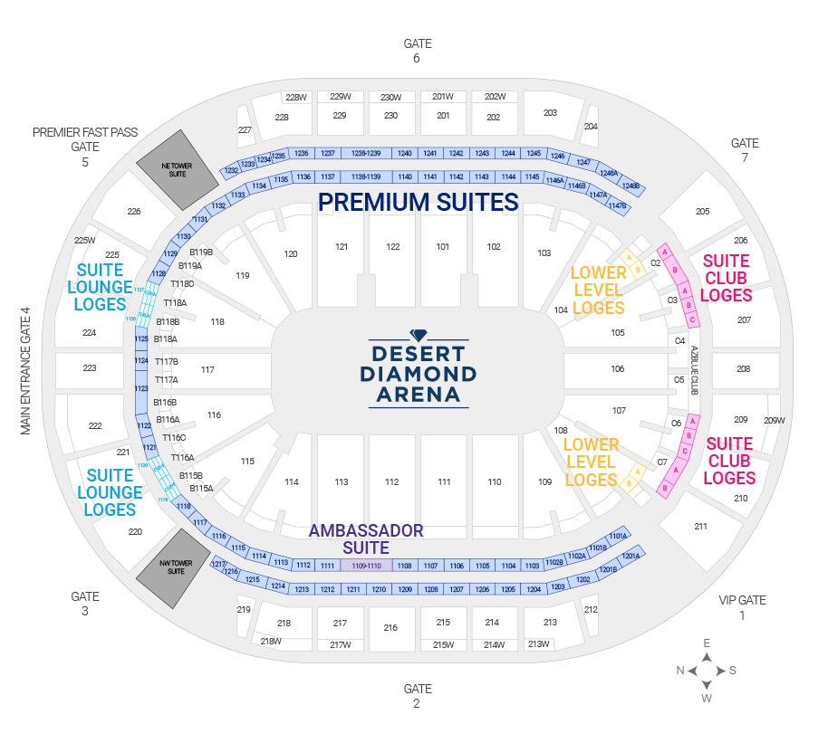Gila River Arena Seating Chart Suites – Two Birds Home