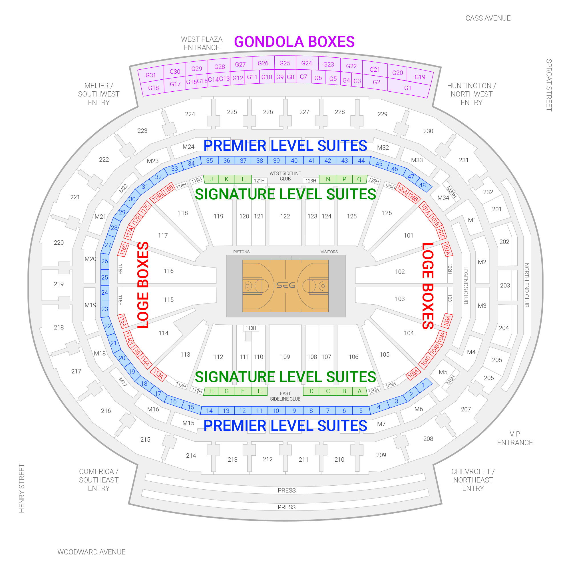 Detroit Pistons Suite Rentals Little Caesars Arena