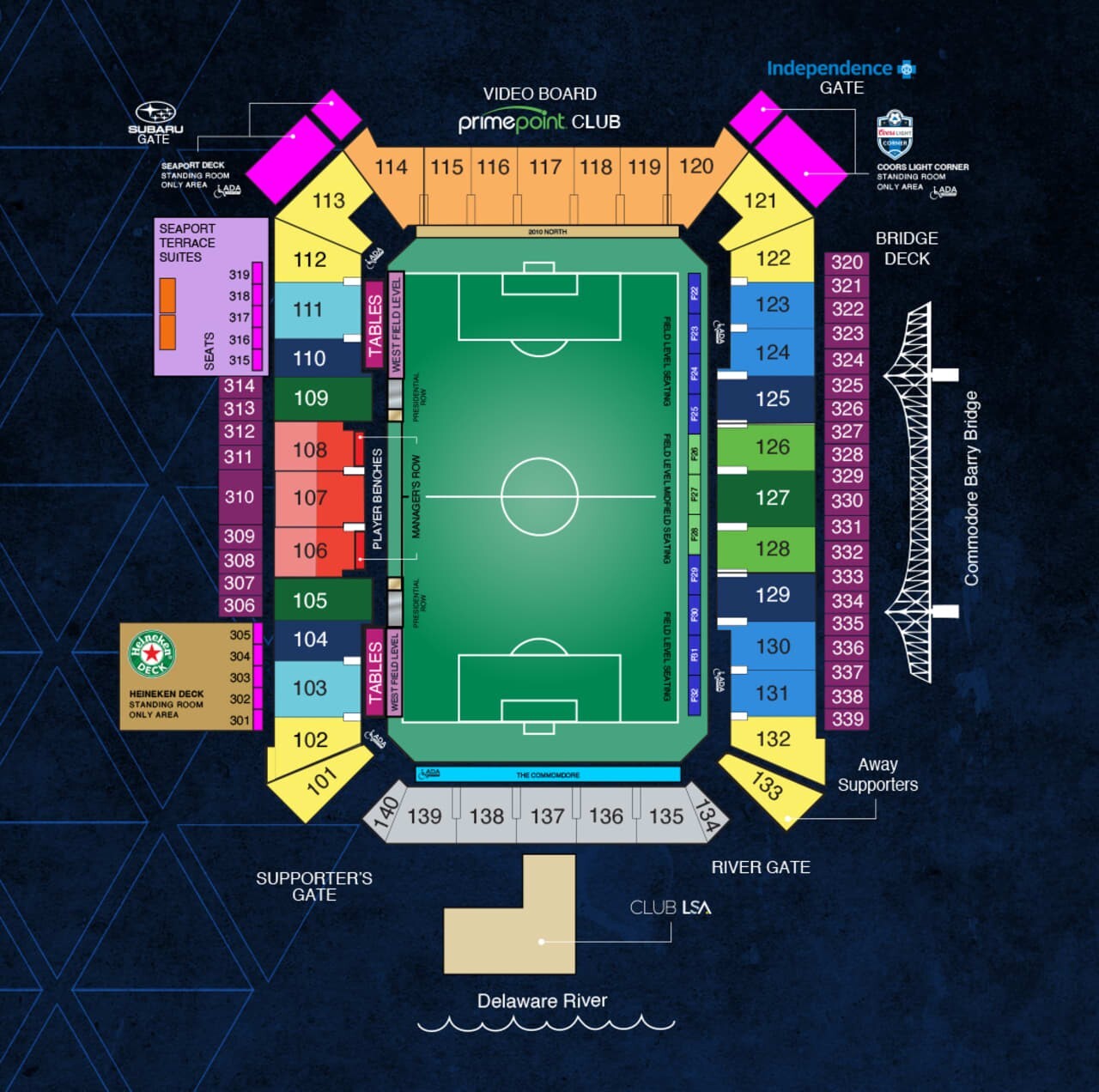 Subaru Park /  Suite Map and Seating Chart