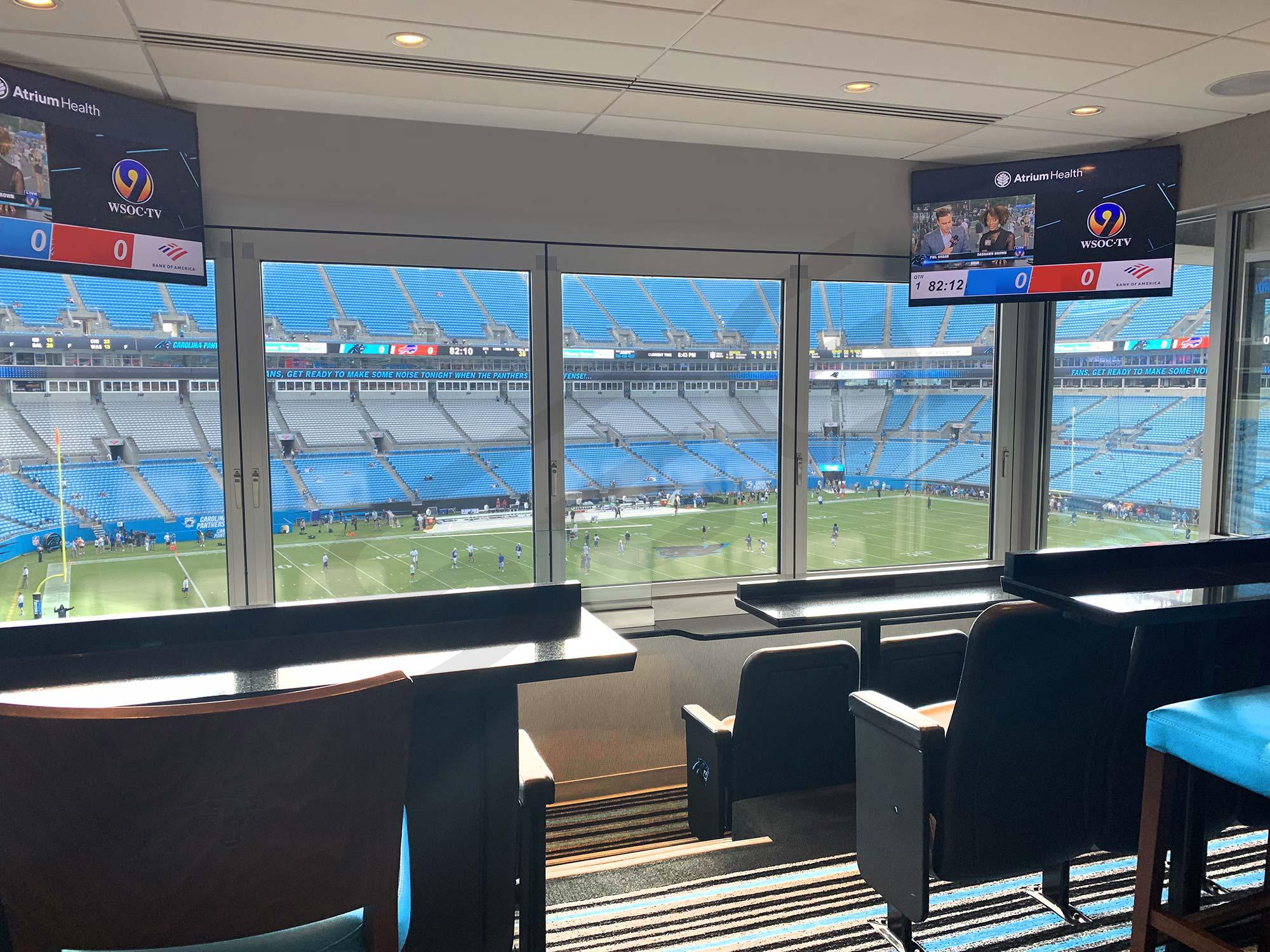 Panthers show off new suites with more TVs, retractable windows